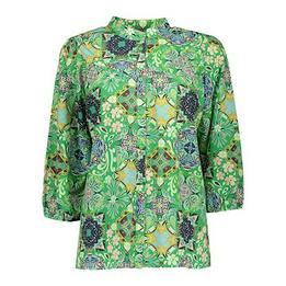 Overview image: Green print blouse